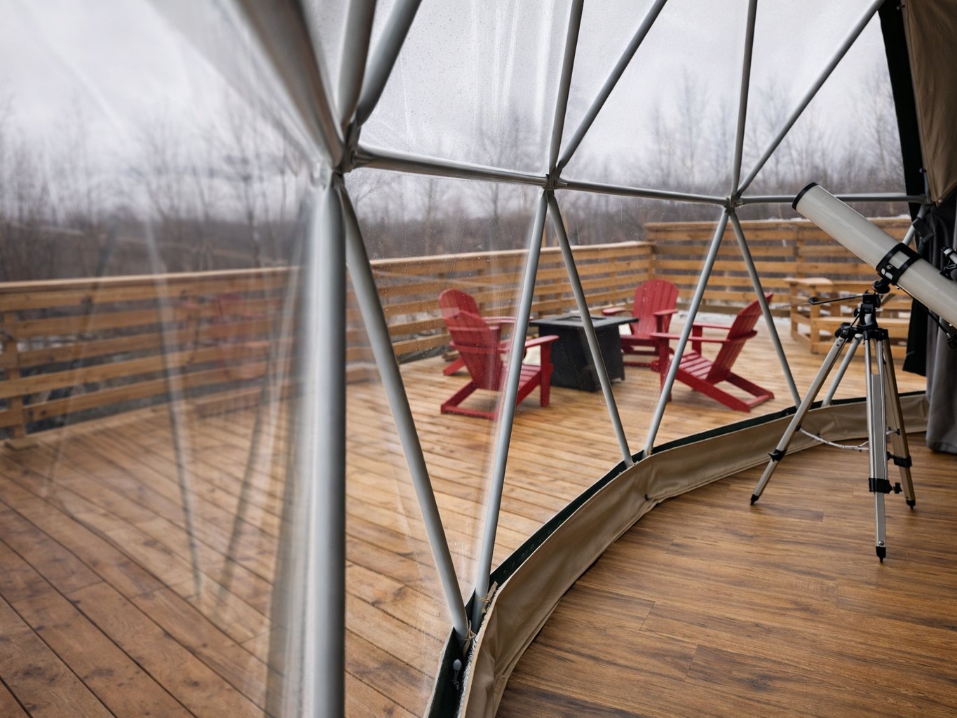 Birchwood Meadow — the telescope at the panoramic window